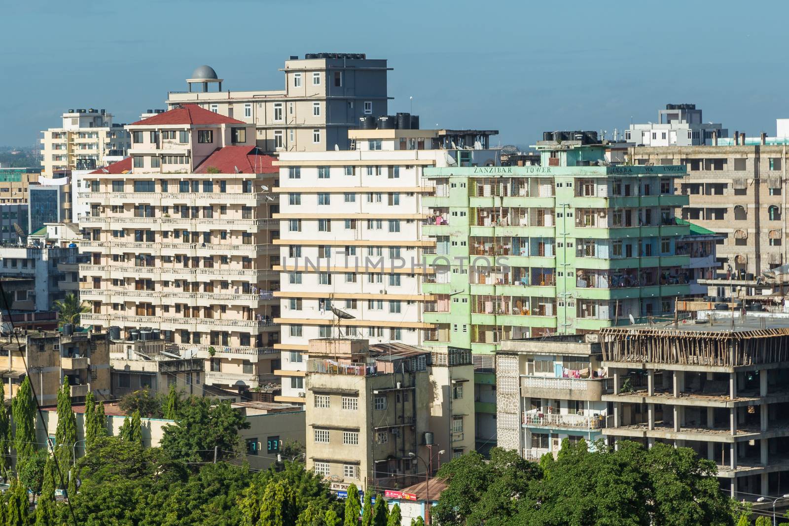 View of the downtown area of the city of Dar Es Salaam, Tanzania