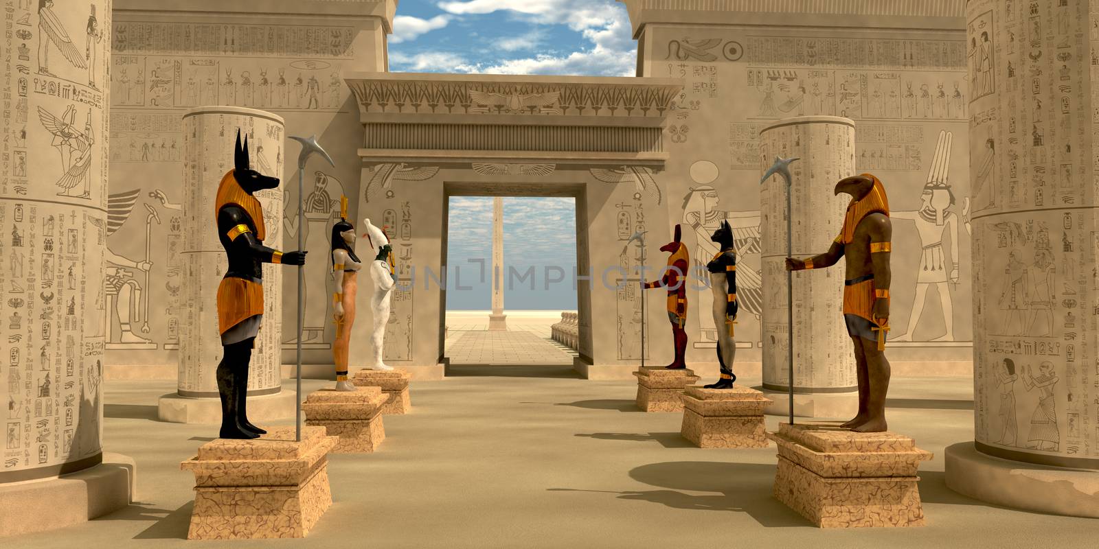 Statues in Pharaoh's Temple by Catmando