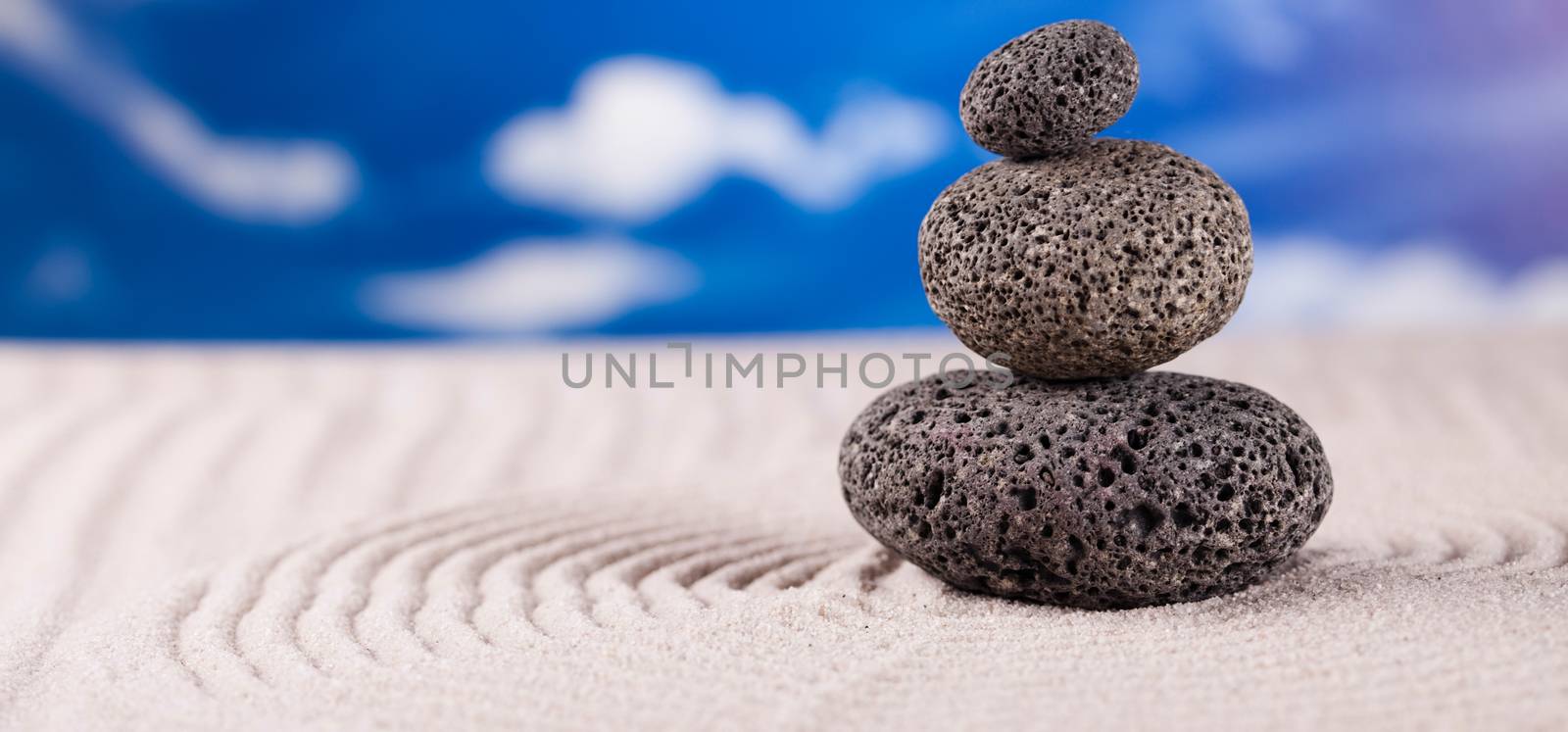 Balanced zen stones, magical ambient atmosphere theme by JanPietruszka
