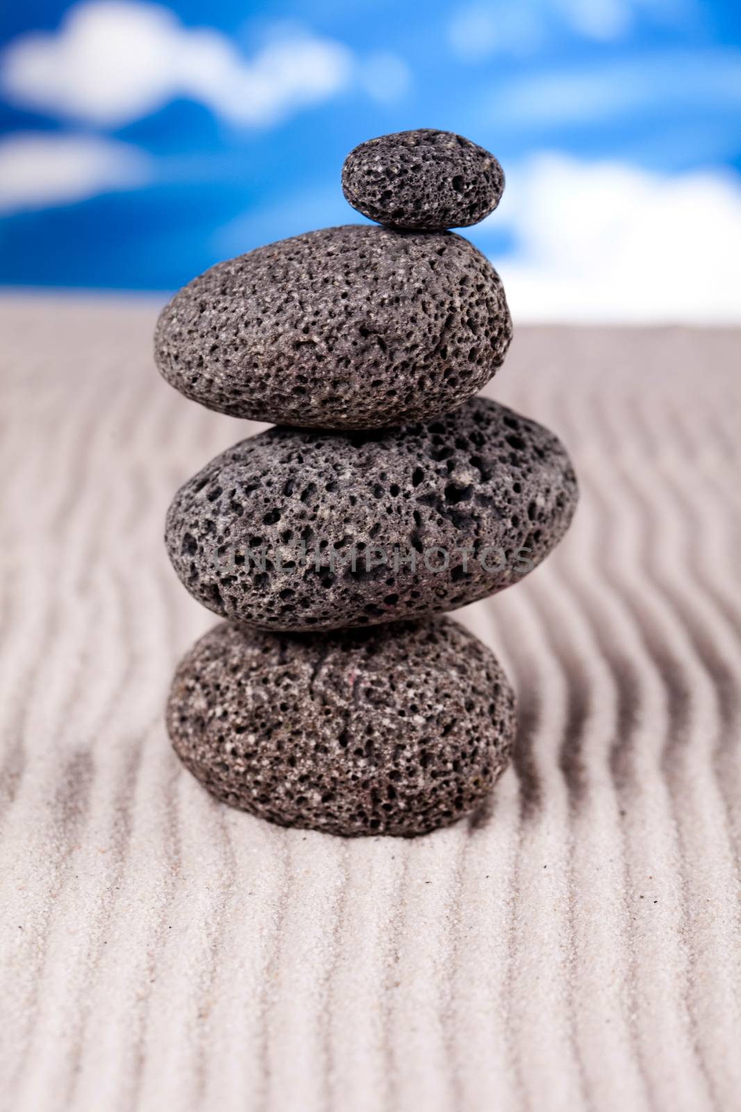 Zen and blue sky, magical ambient atmosphere theme