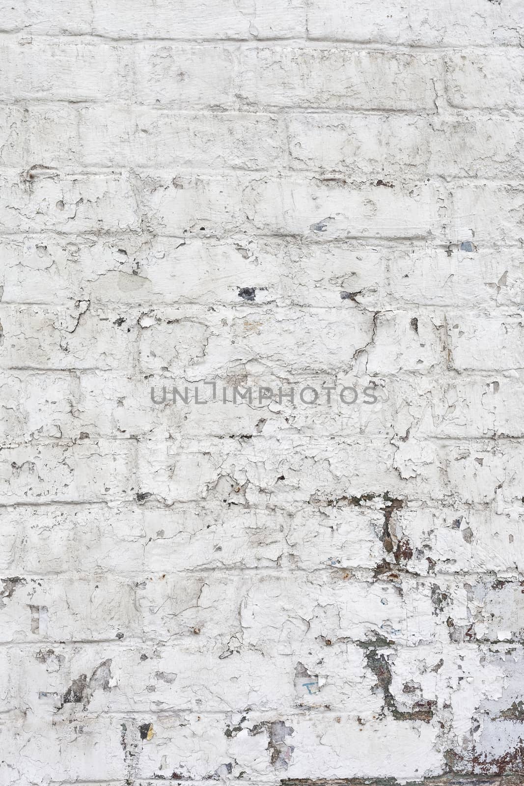 Grunge white background brick old texture wall