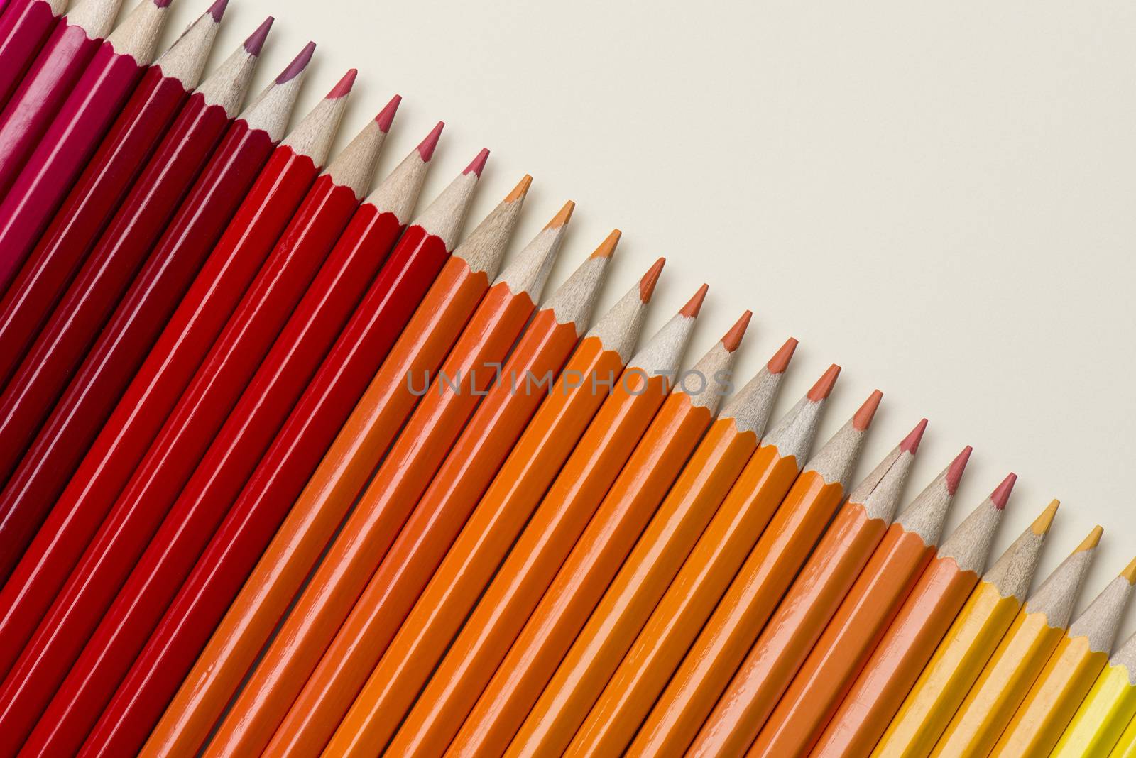 Abstract composition of a set wooden colour pencils