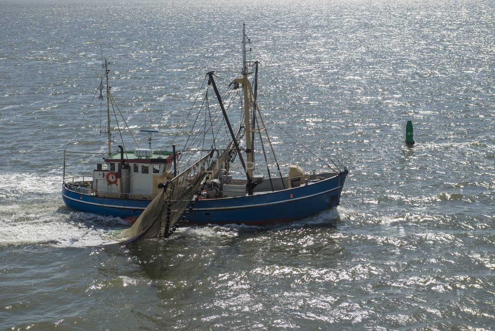 Fishing boat on the UNESCO protected Dutch Wadden Sea