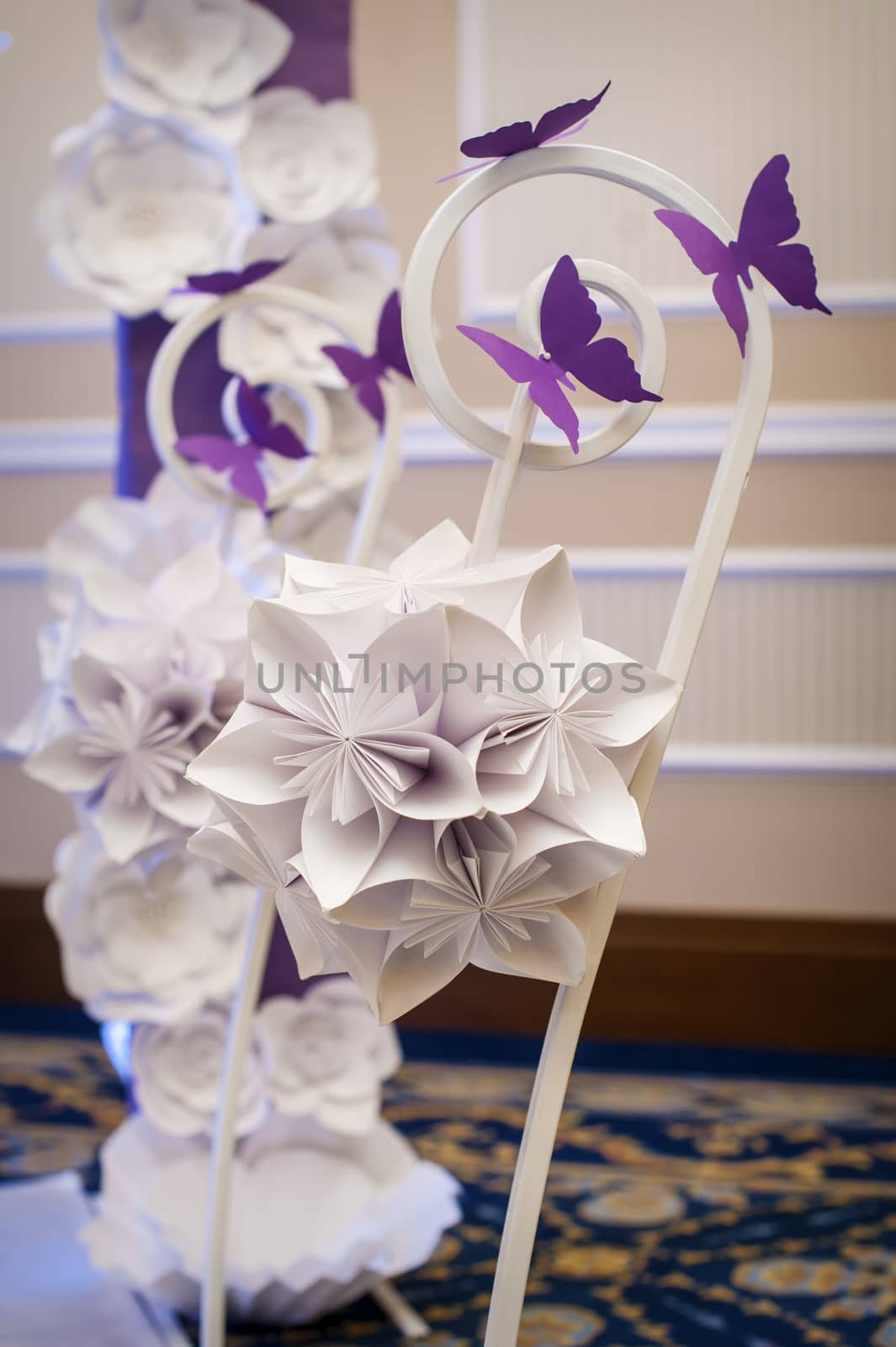 Decor, holiday decoration made paper, origami butterflies