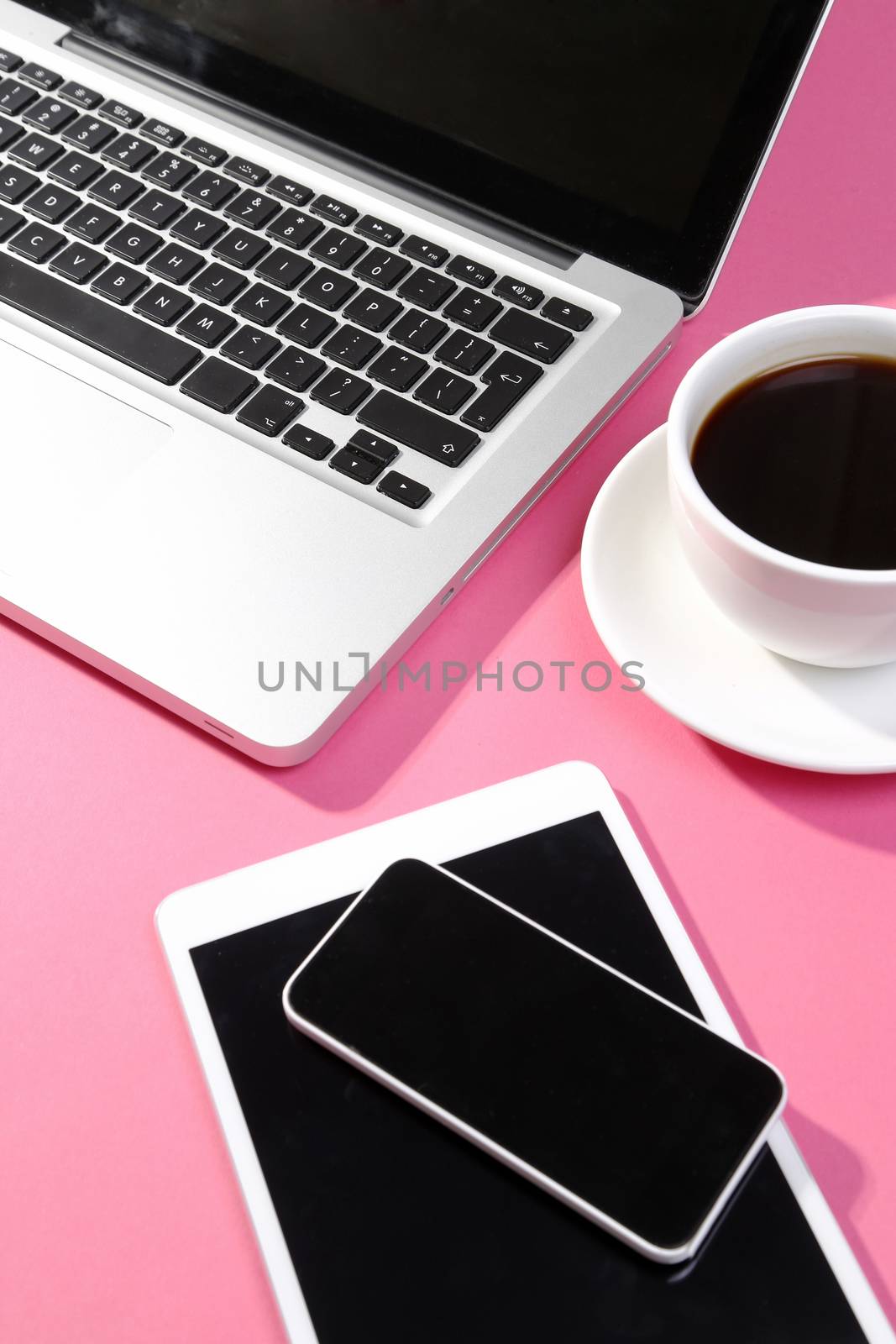 Technology. Electronics on the table