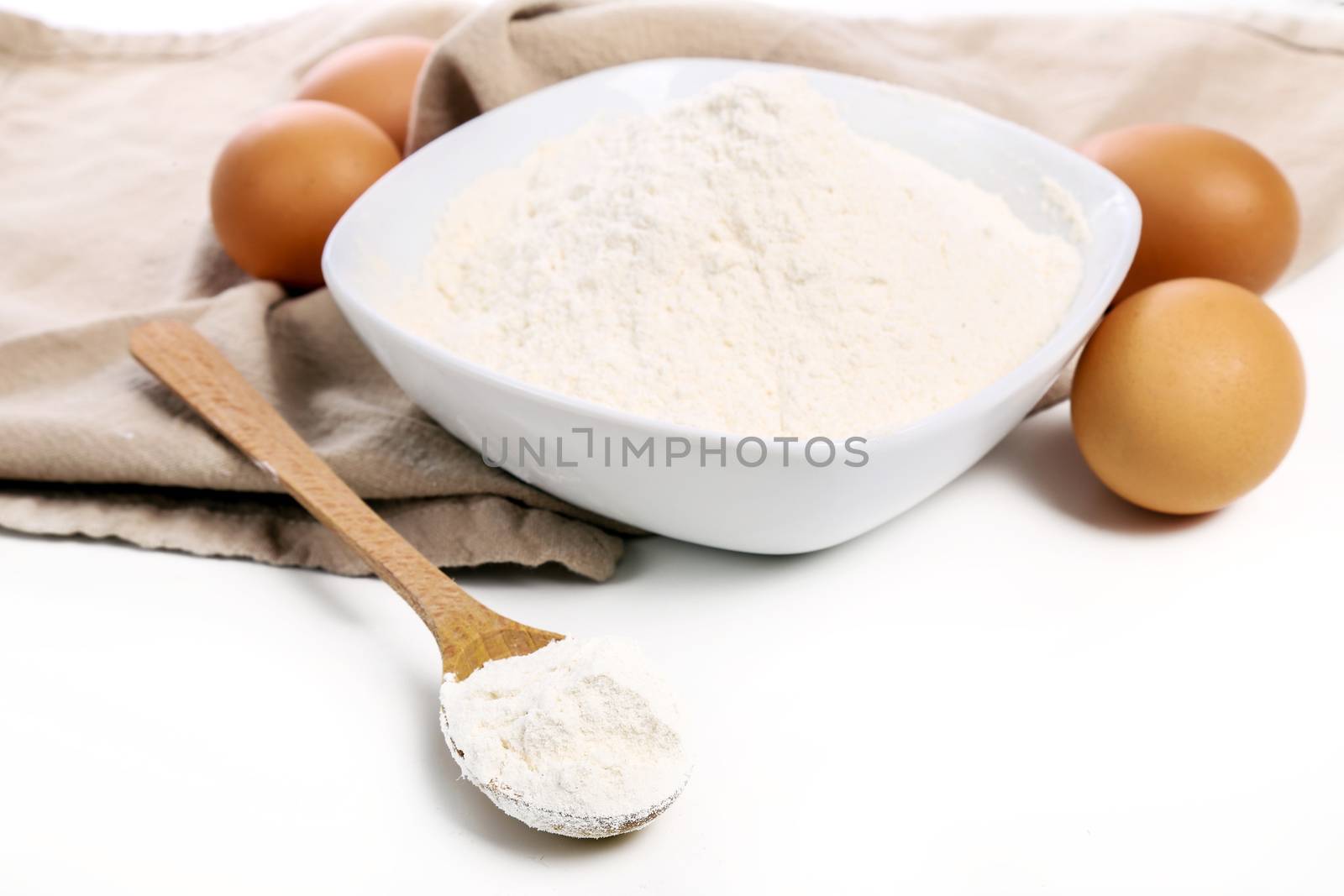 Kitchen, cuisine. Dough and eggs on the table