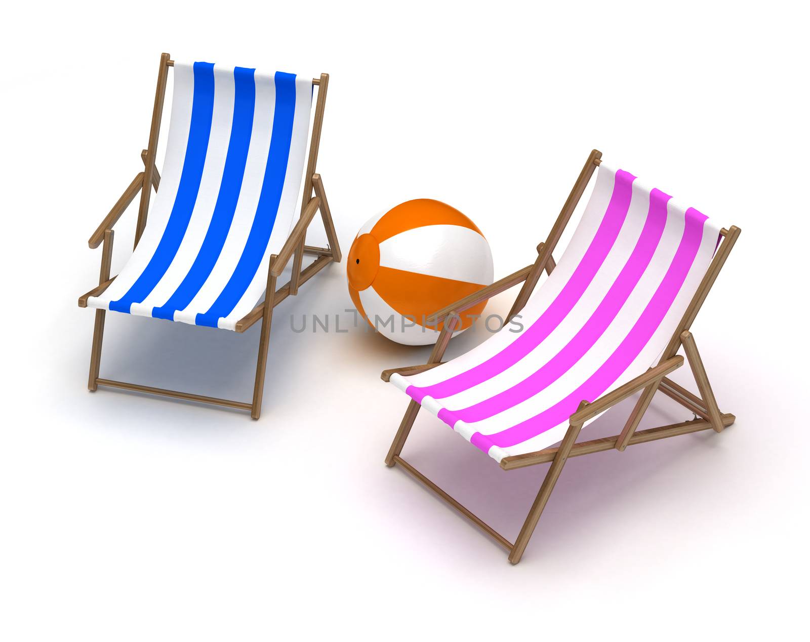 Beach Chairs and Beach Ball