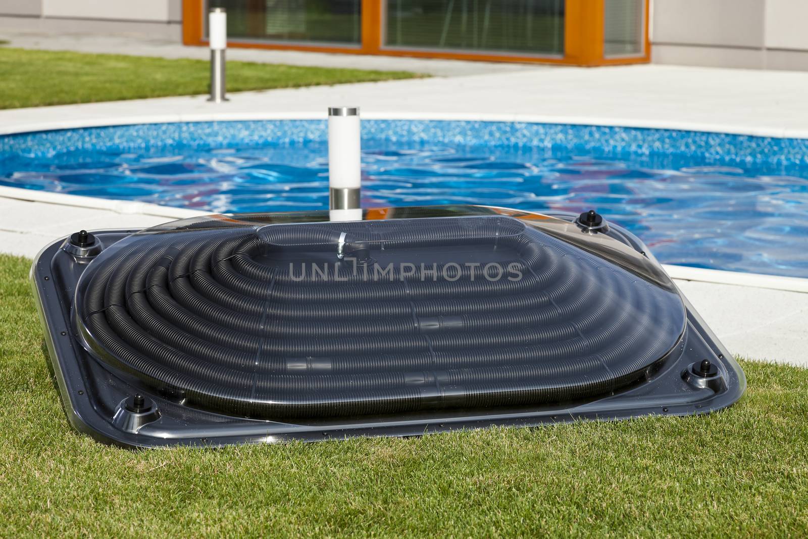 Solar water heating panel for the pool