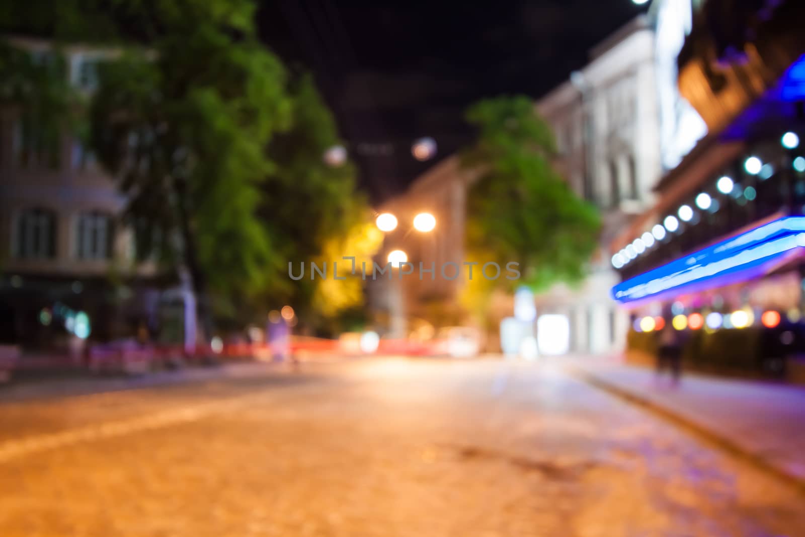 blurred night street  background with boke by Chechotkin