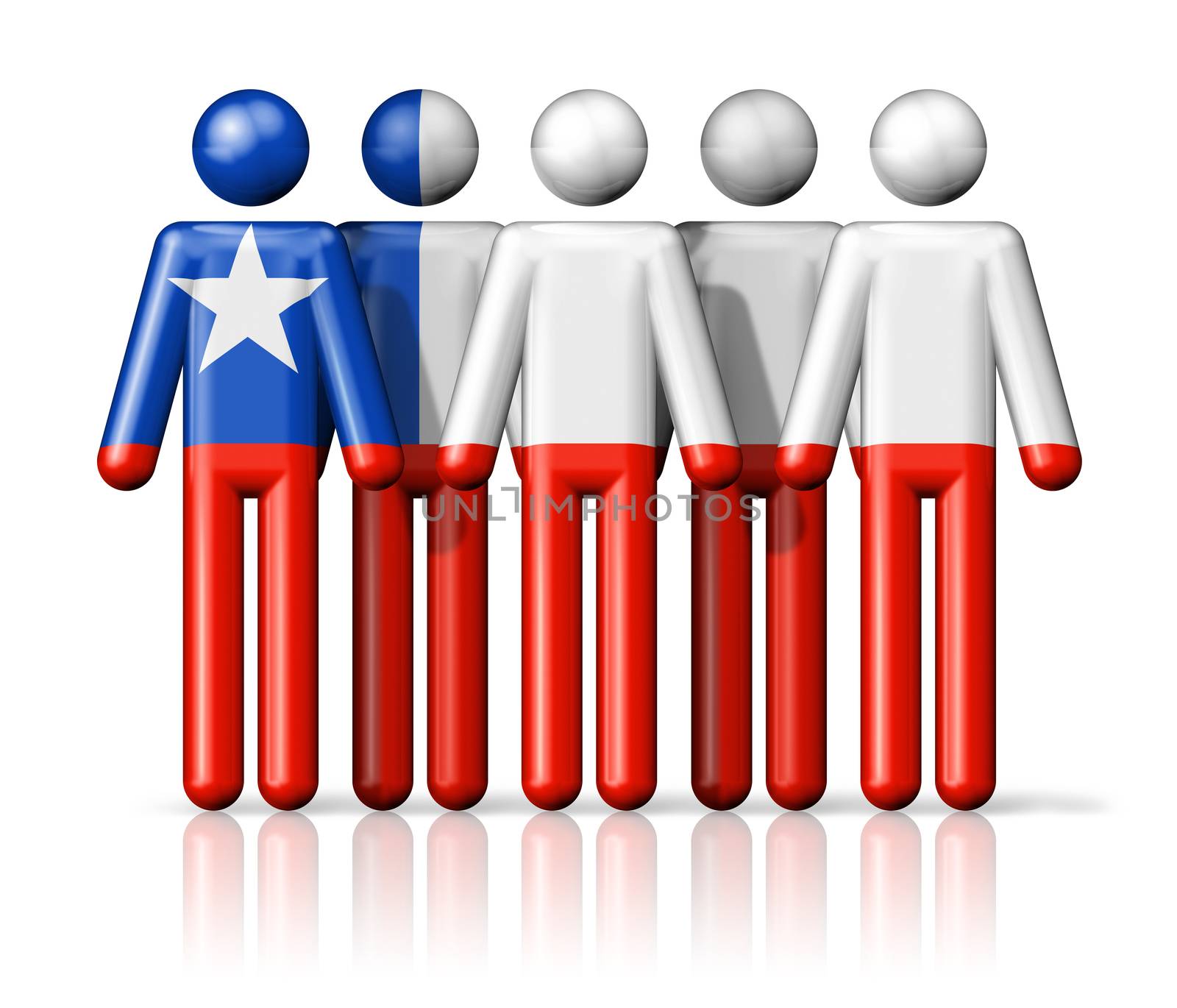 Flag of Chile on stick figure by daboost