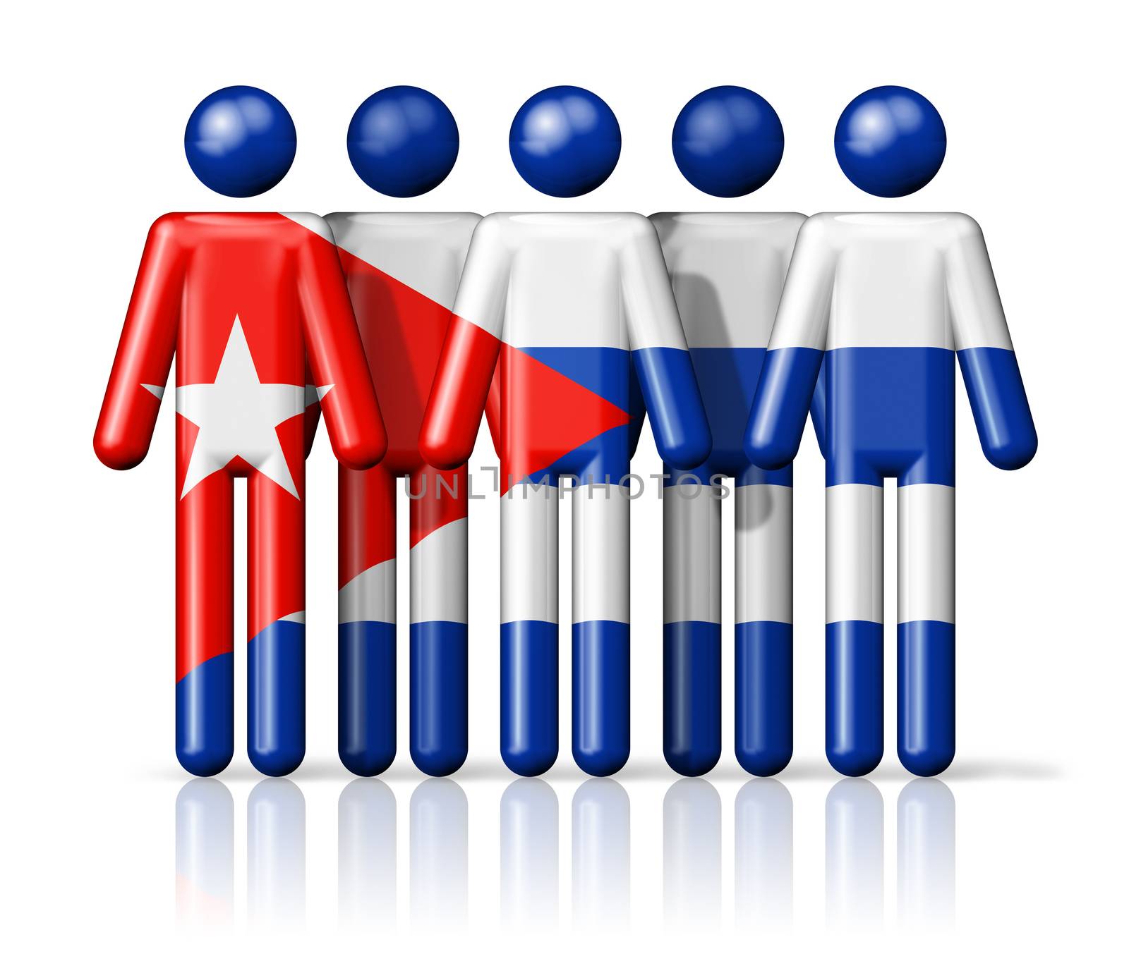 Flag of Cuba on stick figure  by daboost