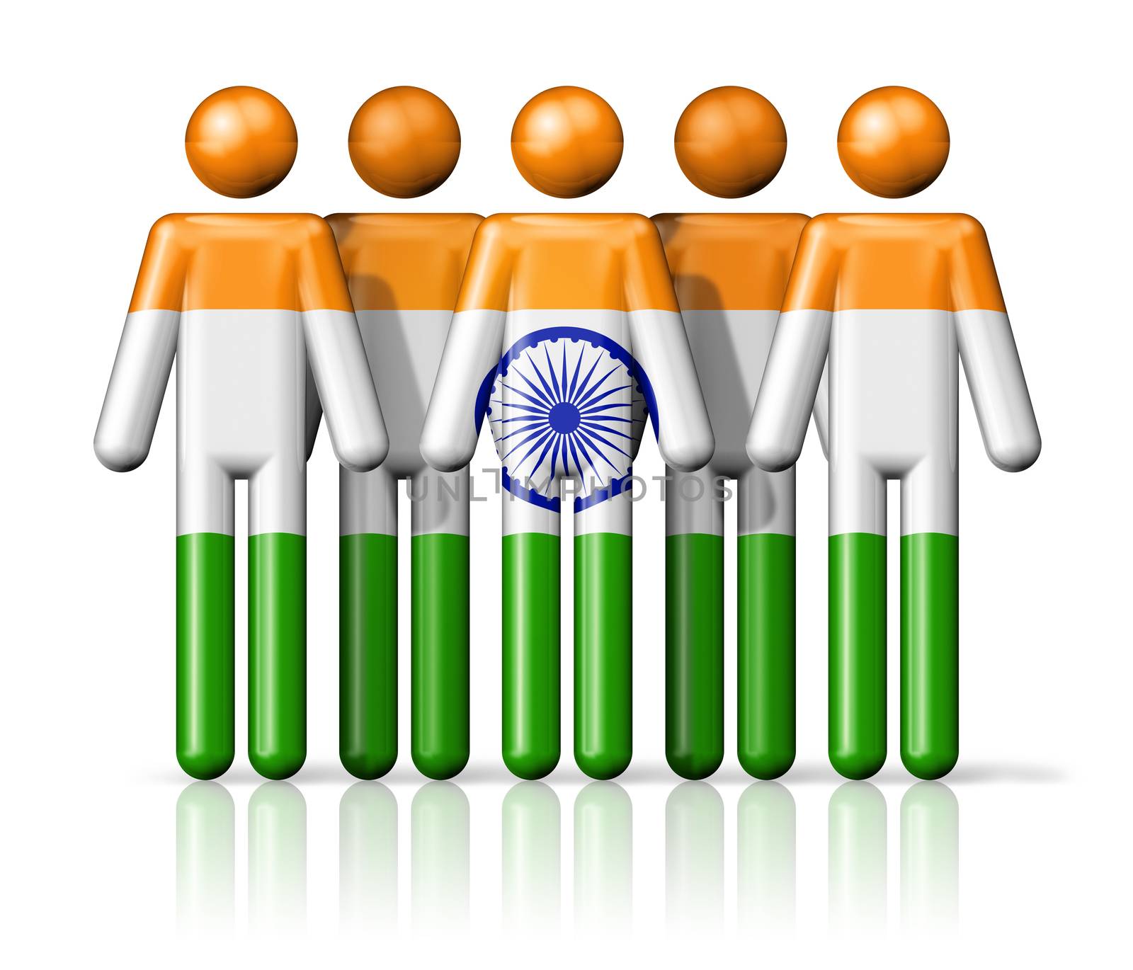 Flag of India on stick figure by daboost