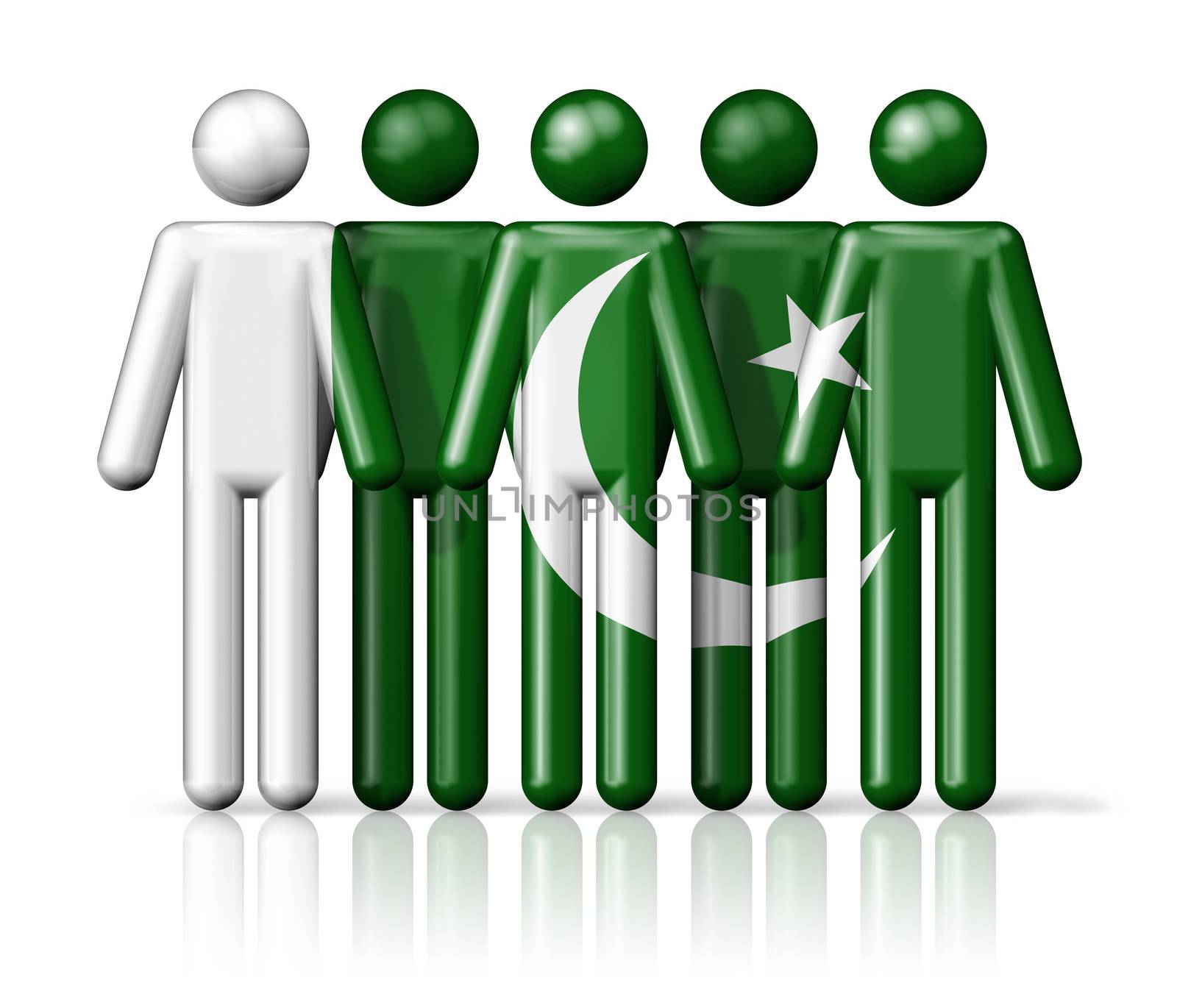 Flag of Pakistan on stick figure by daboost