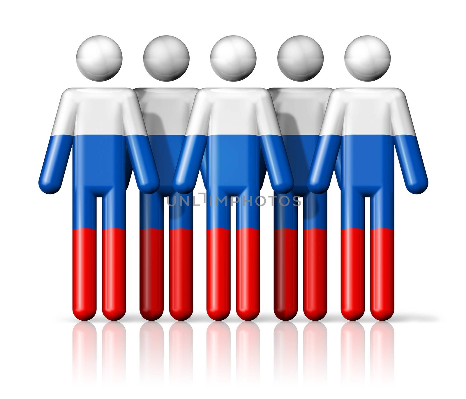 Flag of Russia on stick figure by daboost