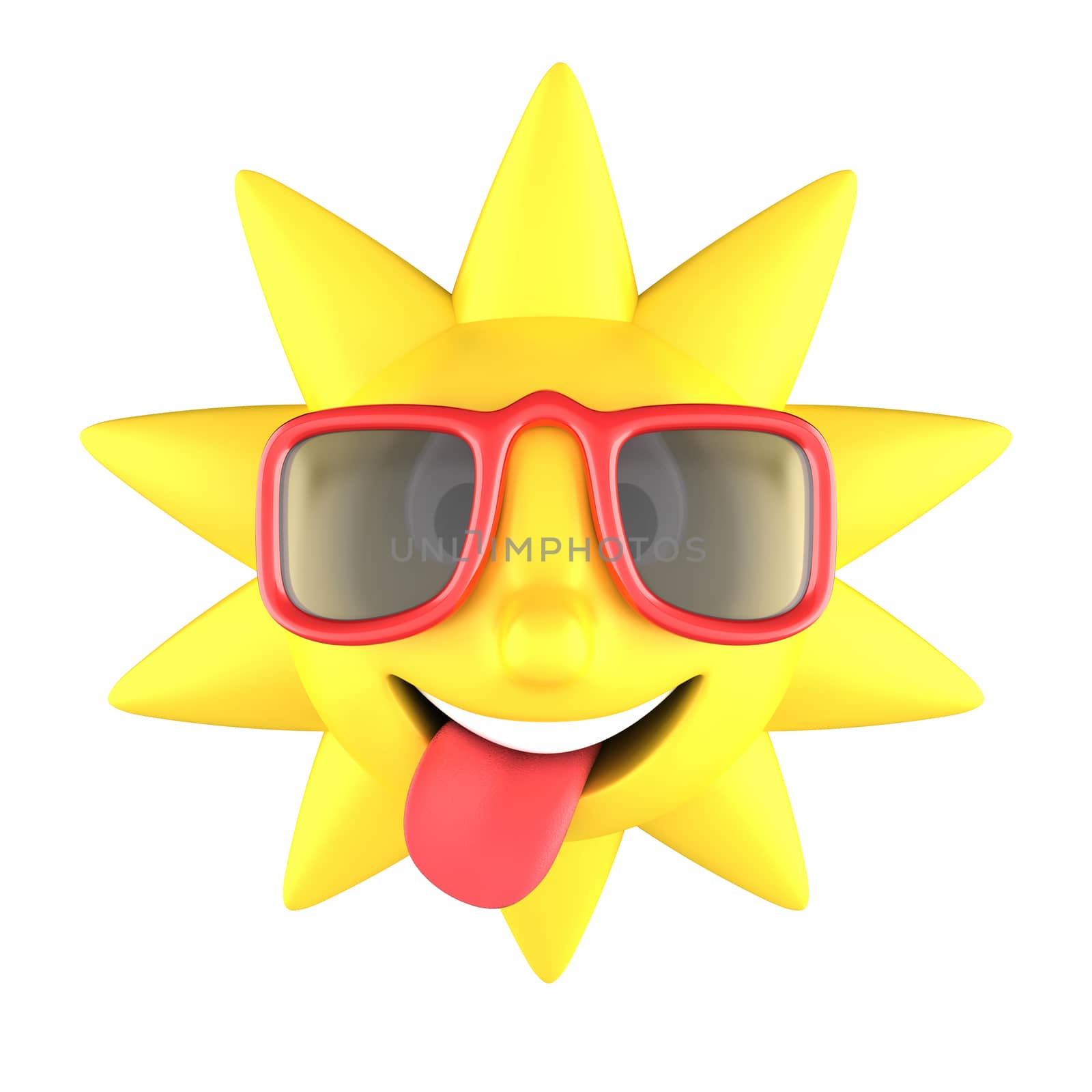 Sun with sunglasses smiling by Harvepino