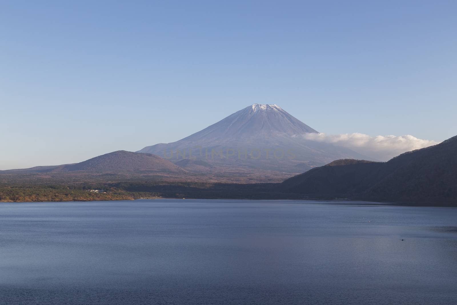 This photo was shot from the area around Mt.Fuji in Autumn. It is time to start snow cap on the top of Mt.Fuji. There are 5 lake around Mt.Fuji.