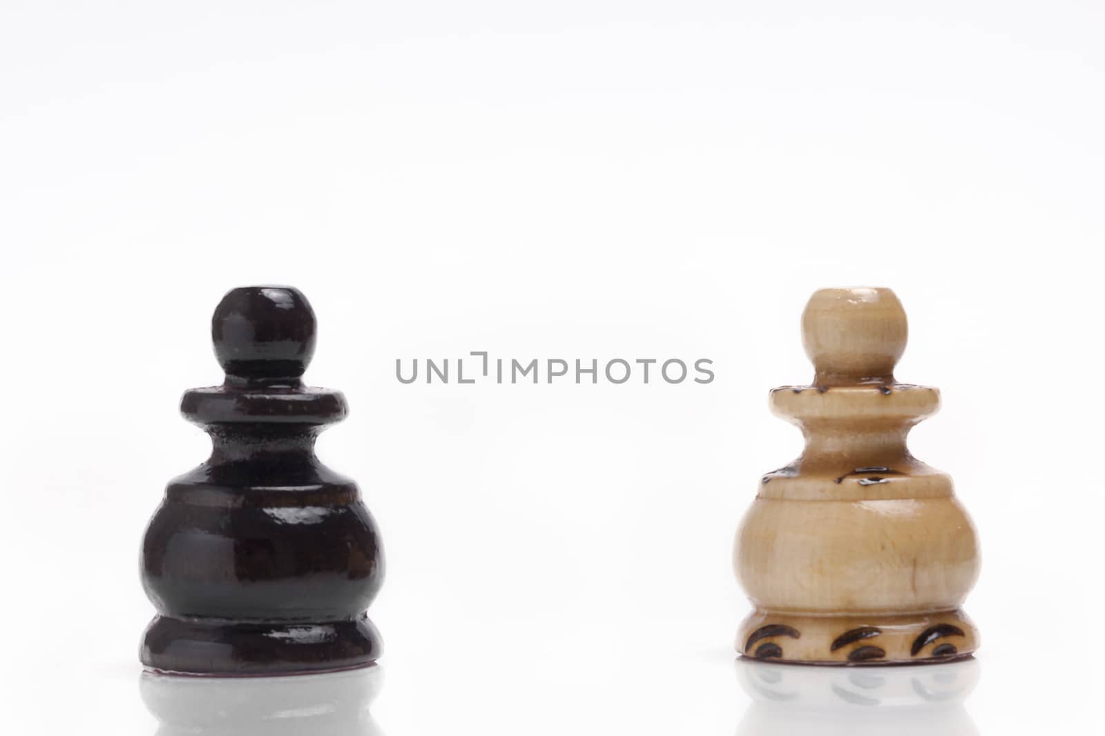 Chess Pawns on white background