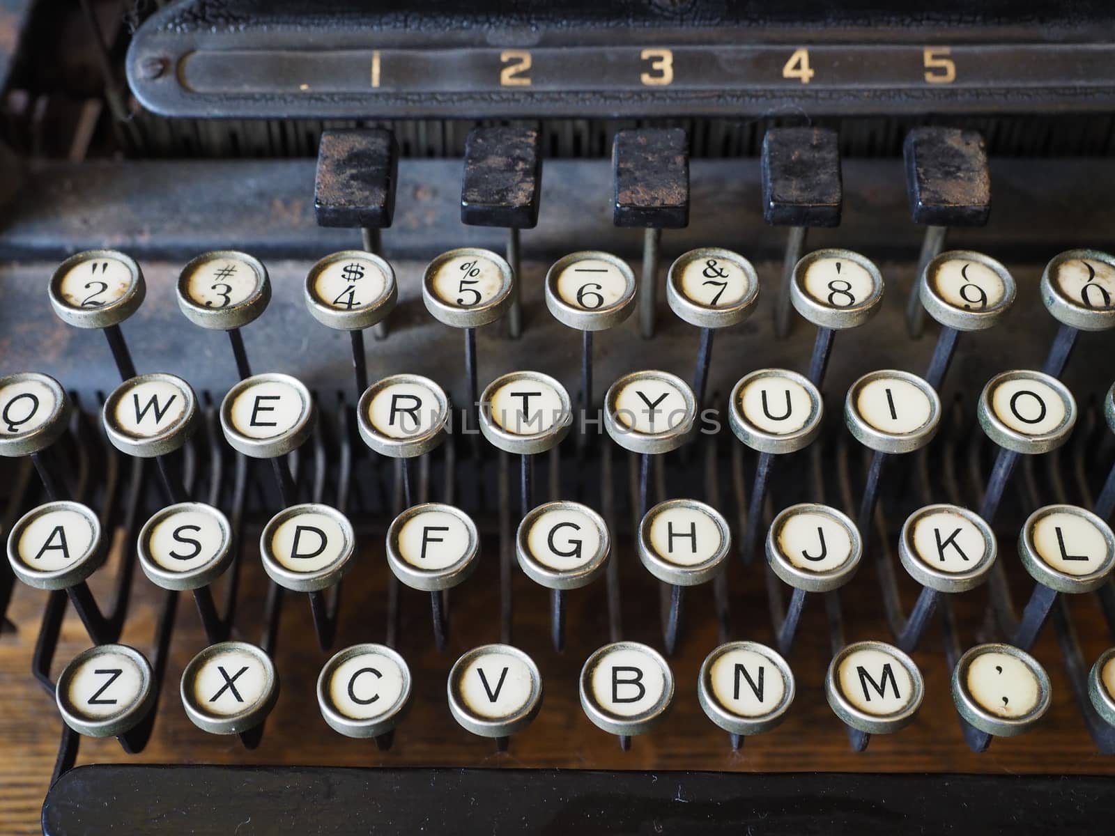 CloseUp of Keys on an old typewriter