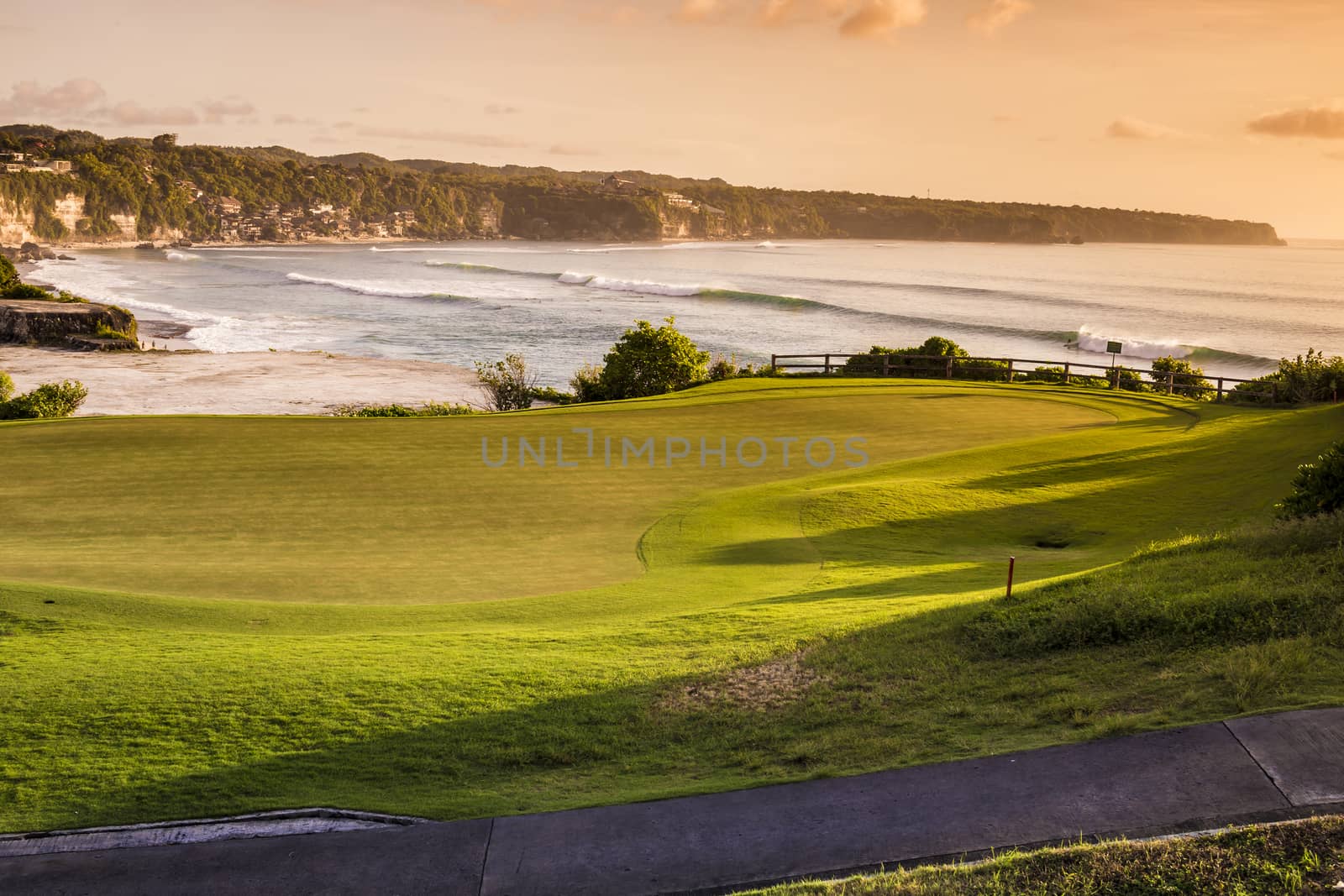 Beautiful View of Green Golf Field by truphoto