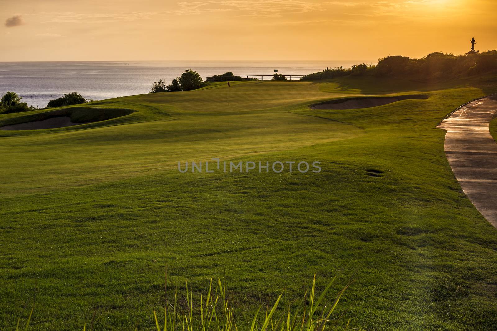 Beautiful View of Green Golf Field by truphoto