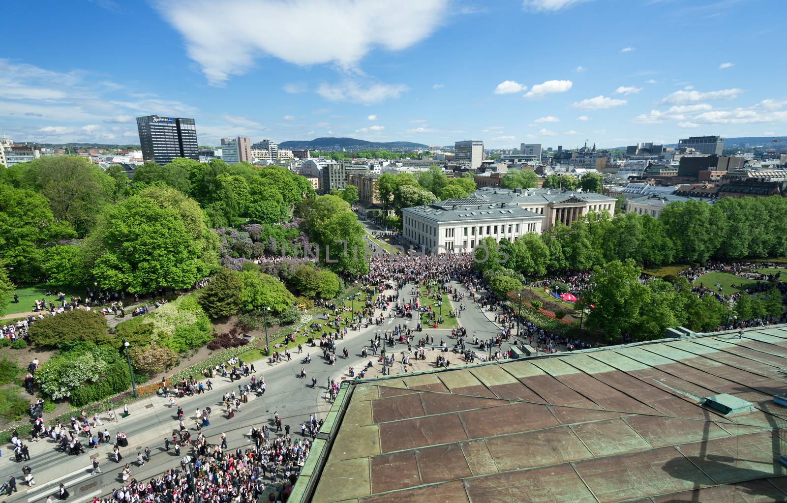 Norwegian Constitution Day from roof by Nanisimova