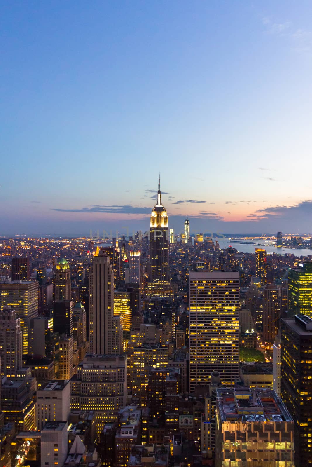 This photo was shot from New York skyline after sunset.