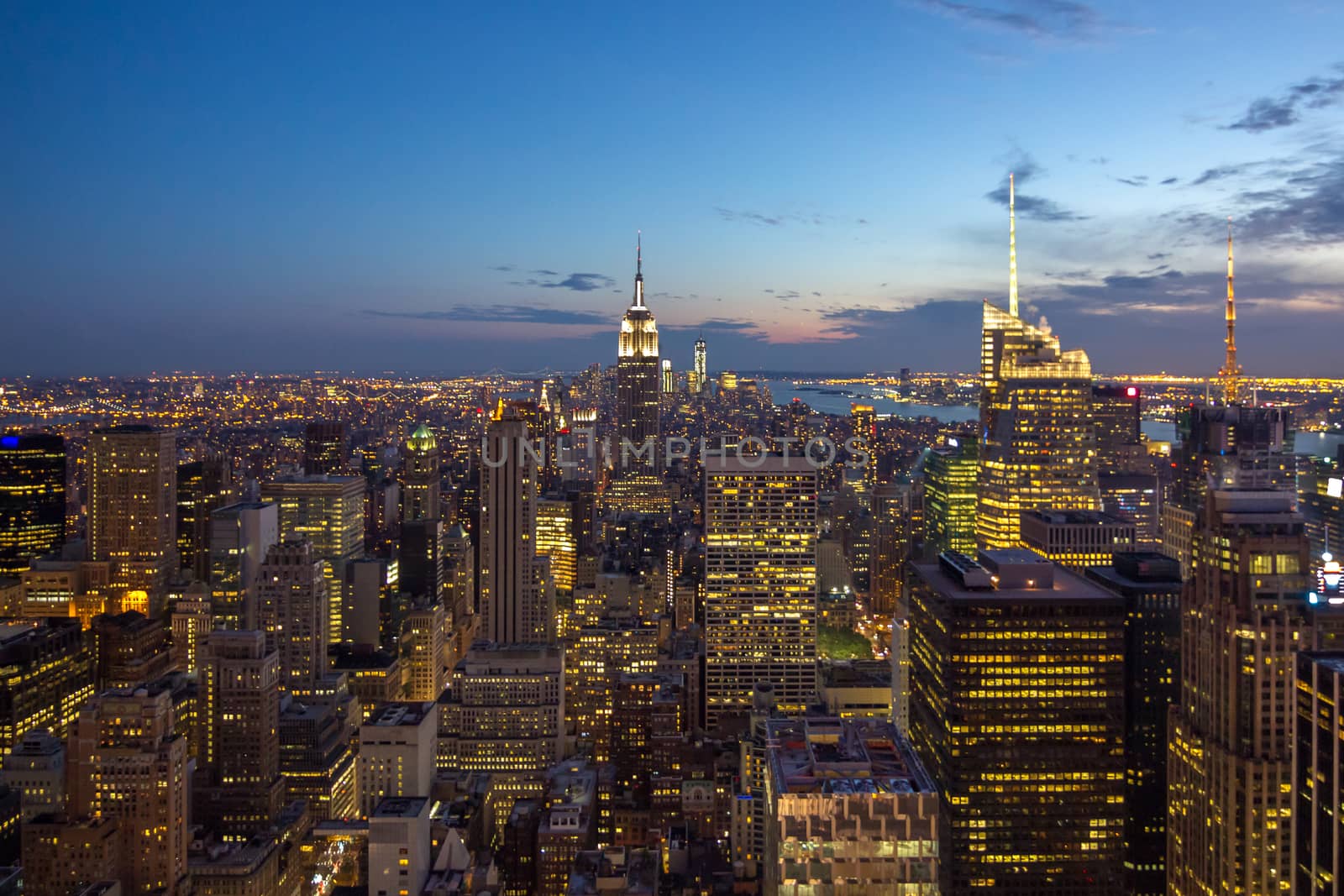This photo was shot from New York skyline after sunset.