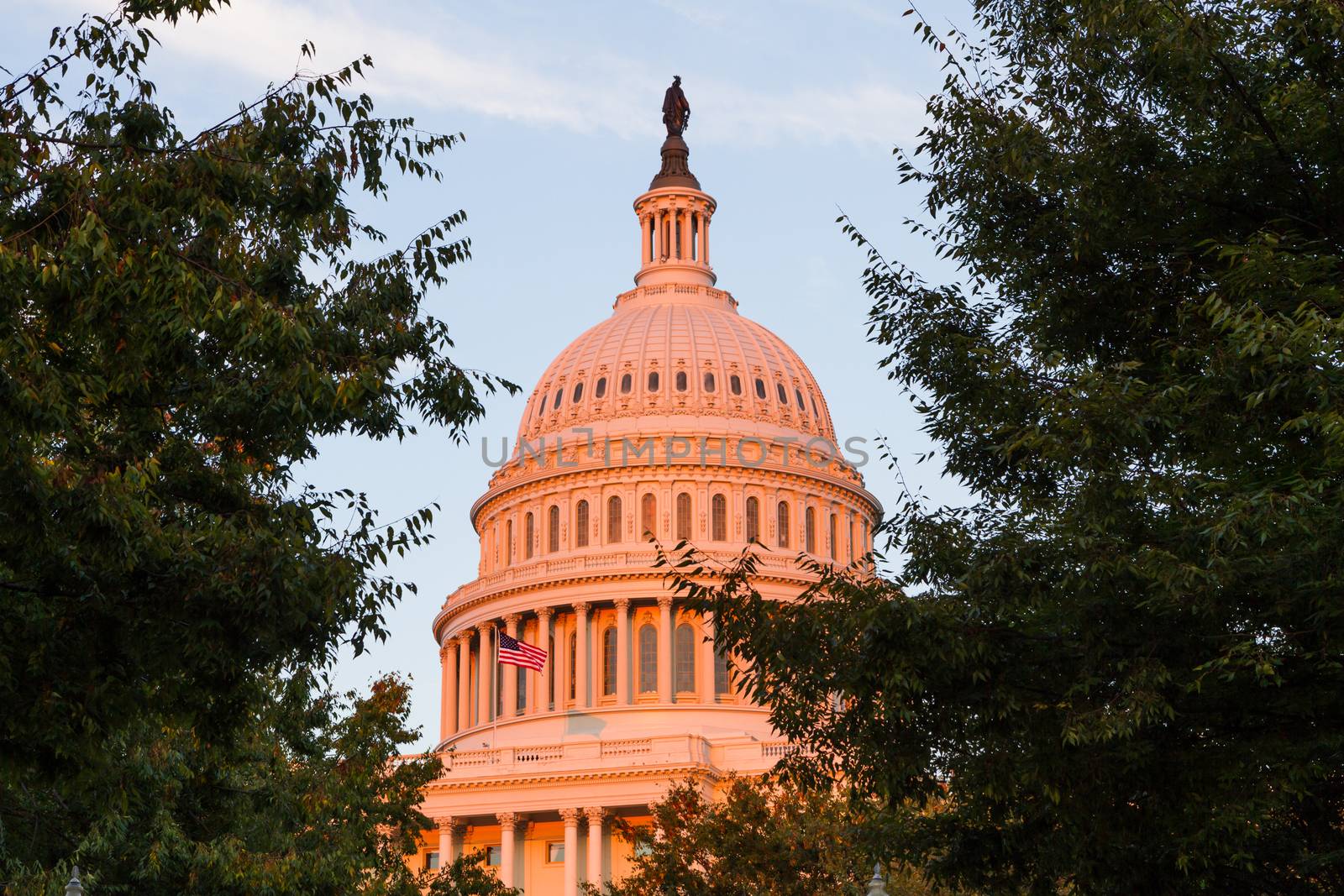 This photo was shot from the US Capital building in Washington DC, USA in the evening after sunset.