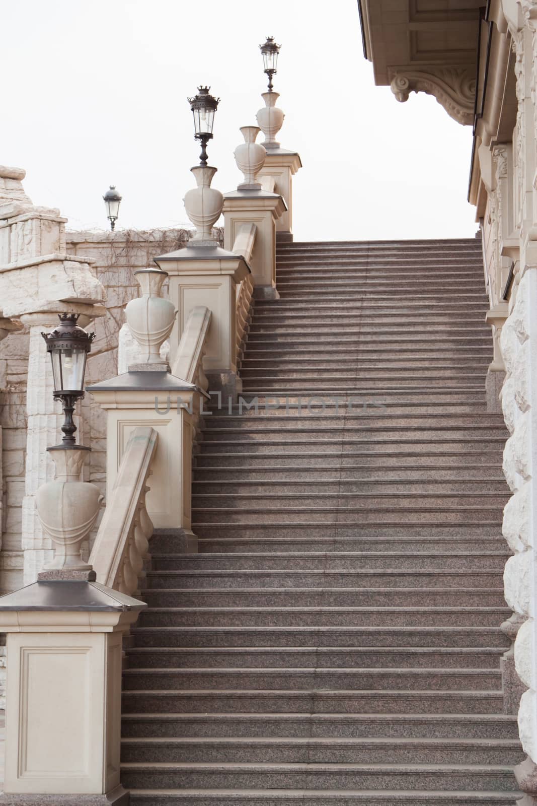 beautiful staircase in courtyard by Chechotkin