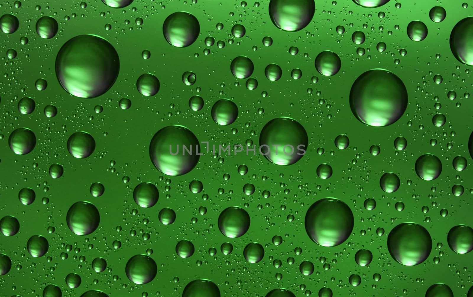 green water drops by Chechotkin