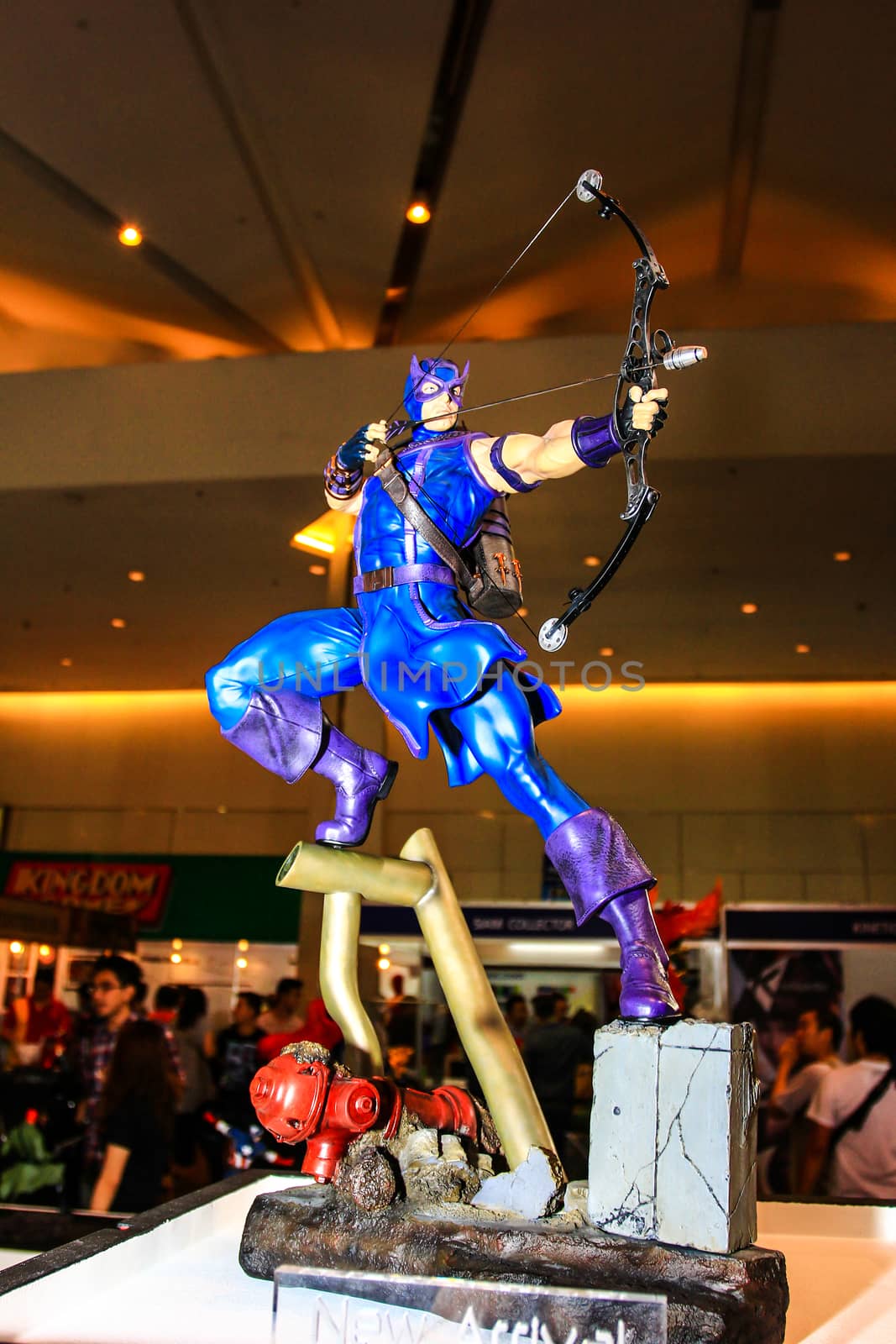 Bangkok - May 2: A Hawkeye model in Thailand Comic Con 2015 on May 2, 2015 at Siam Paragon, Bangkok, Thailand.