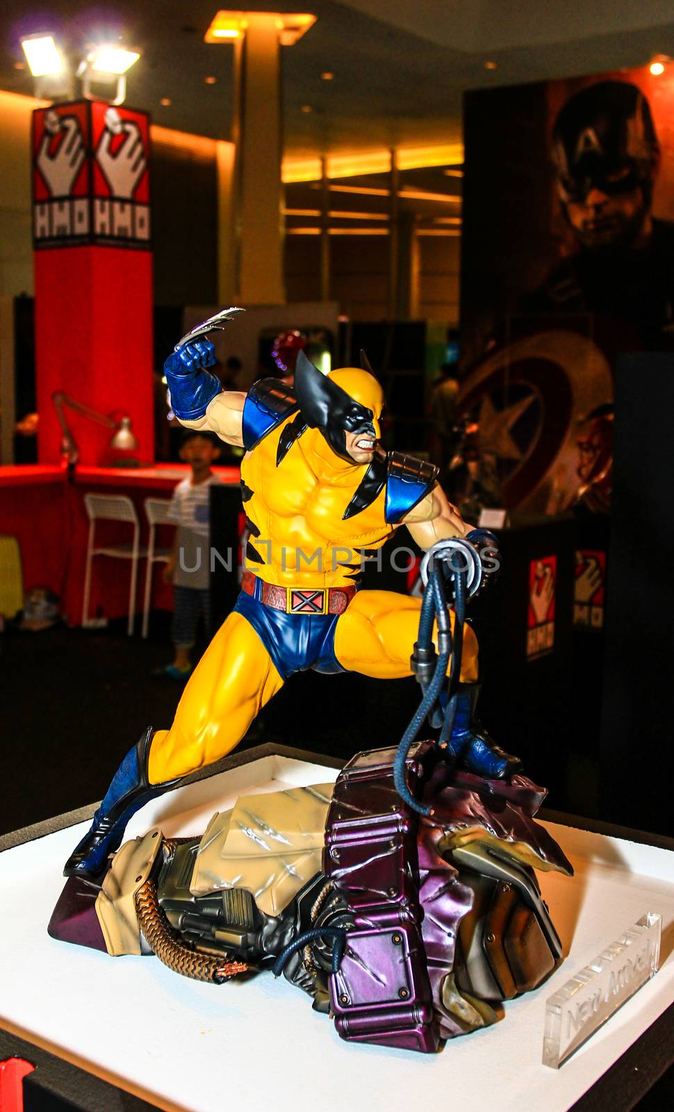 Bangkok - May 2: A Wolverine model in Thailand Comic Con 2015 on May 2, 2015 at Siam Paragon, Bangkok, Thailand.