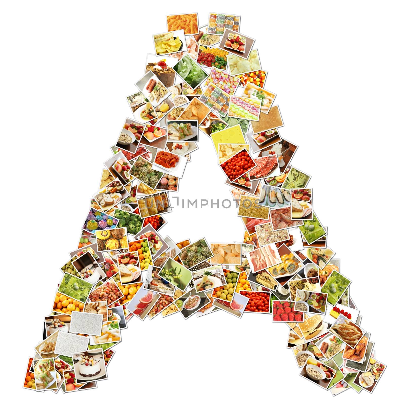 Letter A Uppercase Font Shape Alphabet Collage