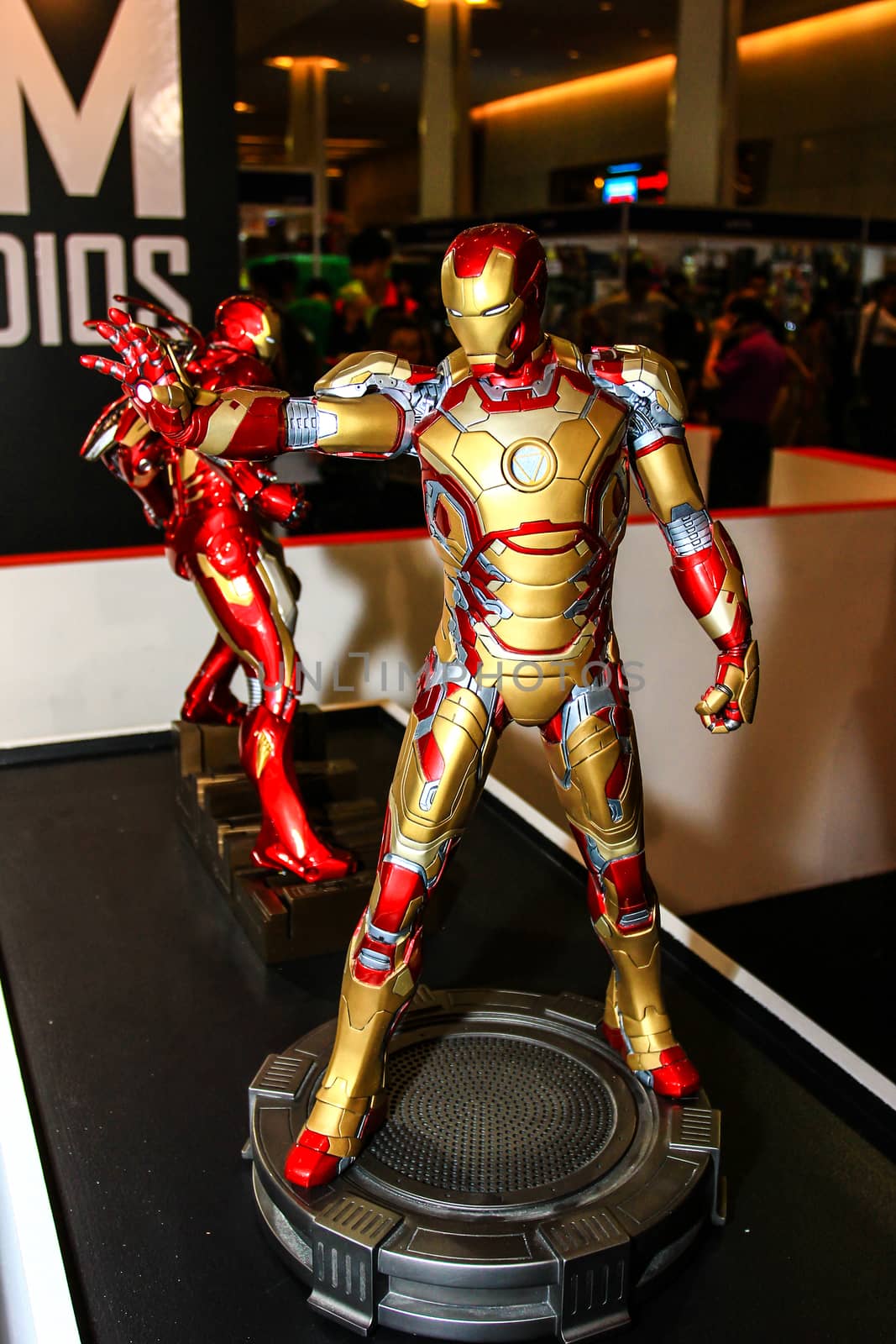 Bangkok - May 2: An Iron Man model in Thailand Comic Con 2015 on May 2, 2015 at Siam Paragon, Bangkok, Thailand.