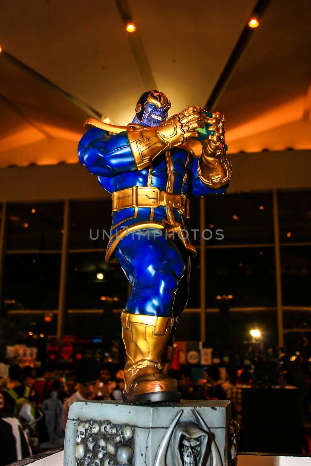 Bangkok - May 2: A  Thanos model in Thailand Comic Con 2015 on May 2, 2015 at Siam Paragon, Bangkok, Thailand.