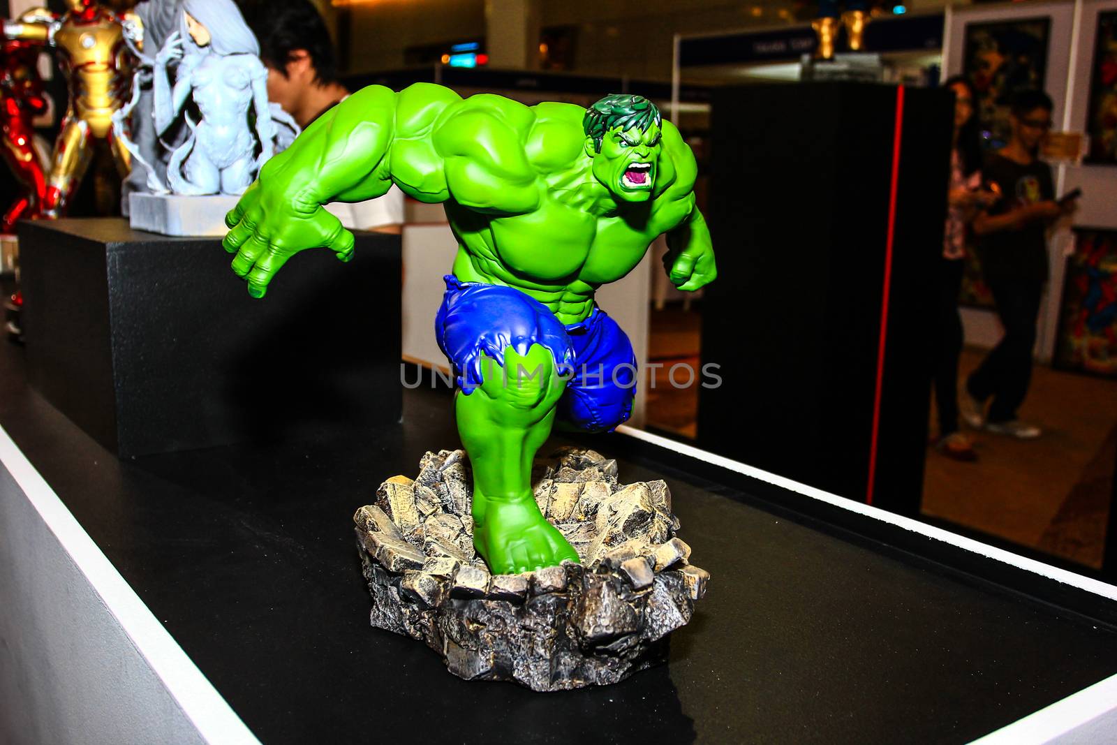 Bangkok - May 2: A Hulk model in Thailand Comic Con 2015 on May 2, 2015 at Siam Paragon, Bangkok, Thailand.