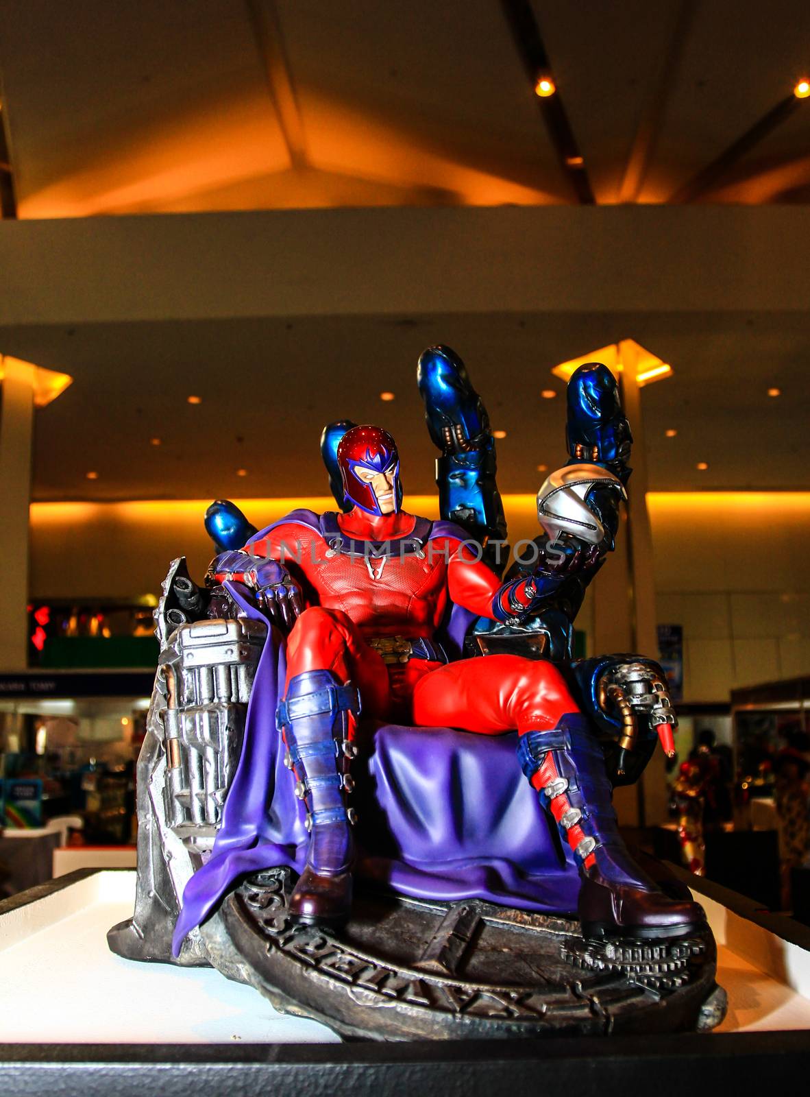 Bangkok - May 2: A Magneto model in Thailand Comic Con 2015 on May 2, 2015 at Siam Paragon, Bangkok, Thailand.