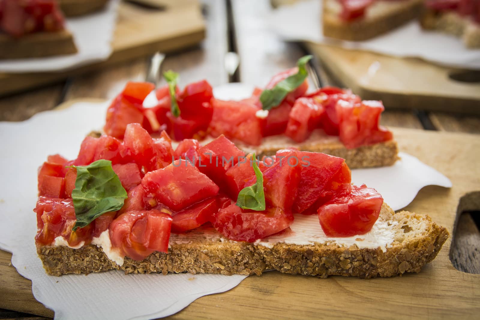 Yummy tasty bruschetta, Italian appetizer by artofphoto