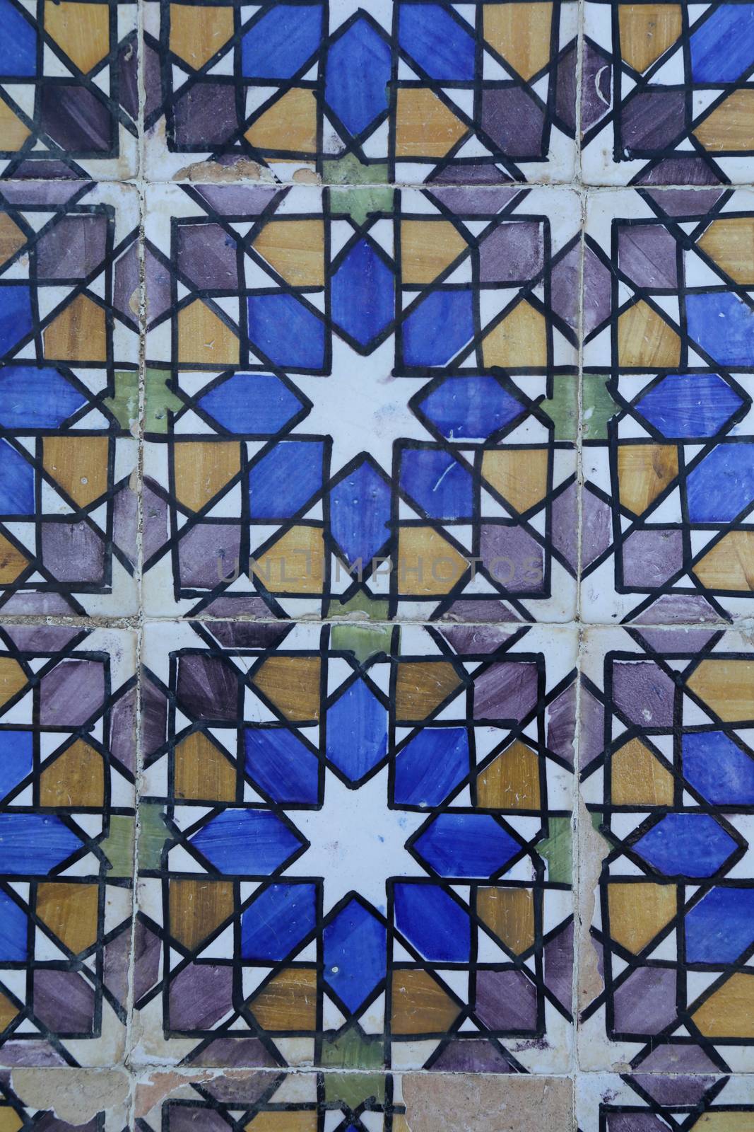 A traditional drawing with azulejo tiles, Portugal