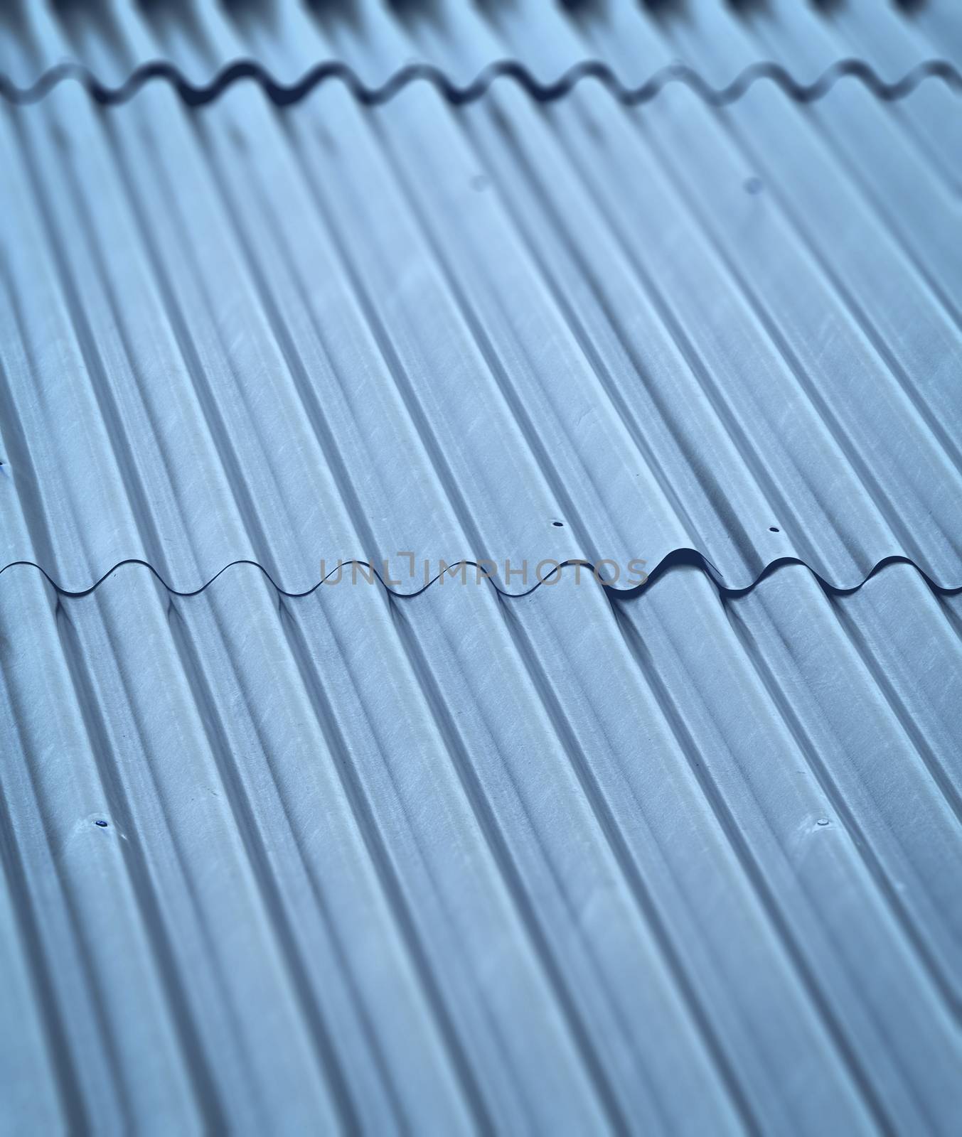 abstract background or texture blue blur corrugated iron roof