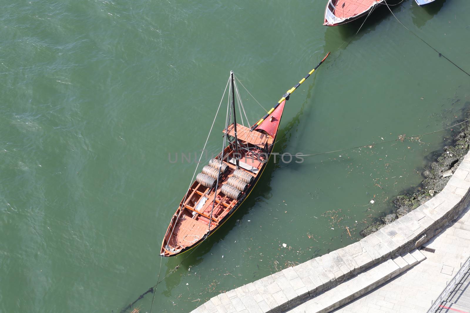 Vessels on the Duoro river in Porto, Portugal