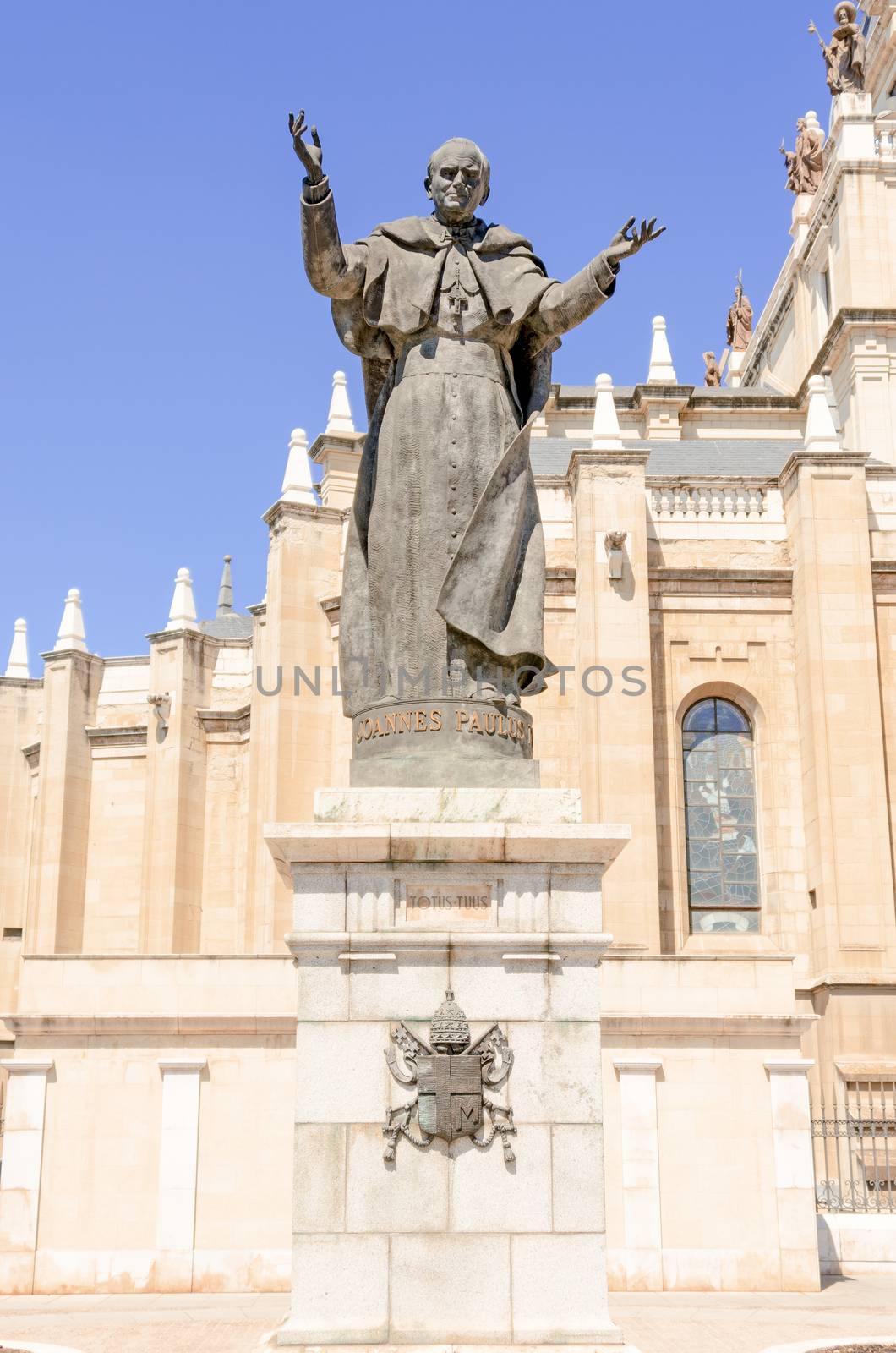 Madrid, statue of Pope John Paul II