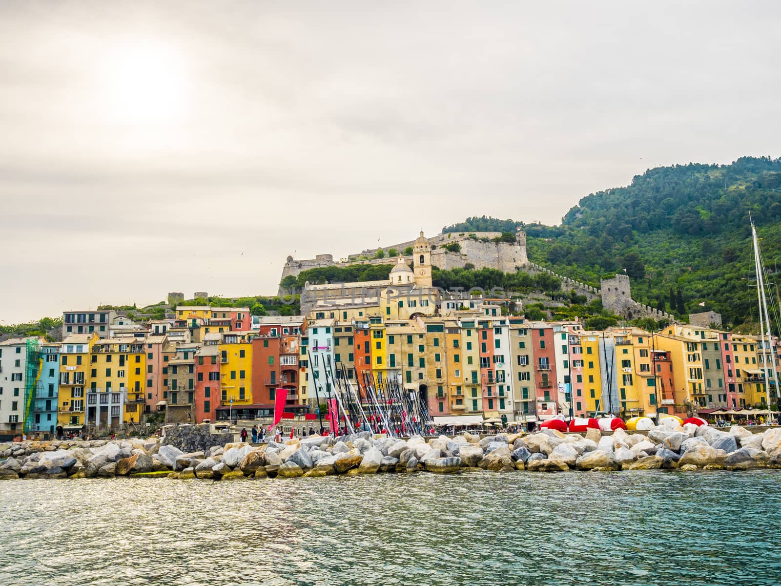 pictorial Liguria - View of Portovenere, Cinque terre, Italy