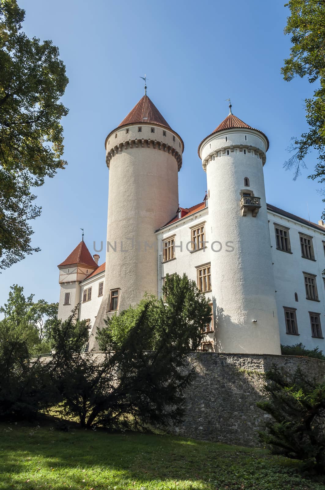 Historic Konopiste castle in Benosov, Czech Republic.