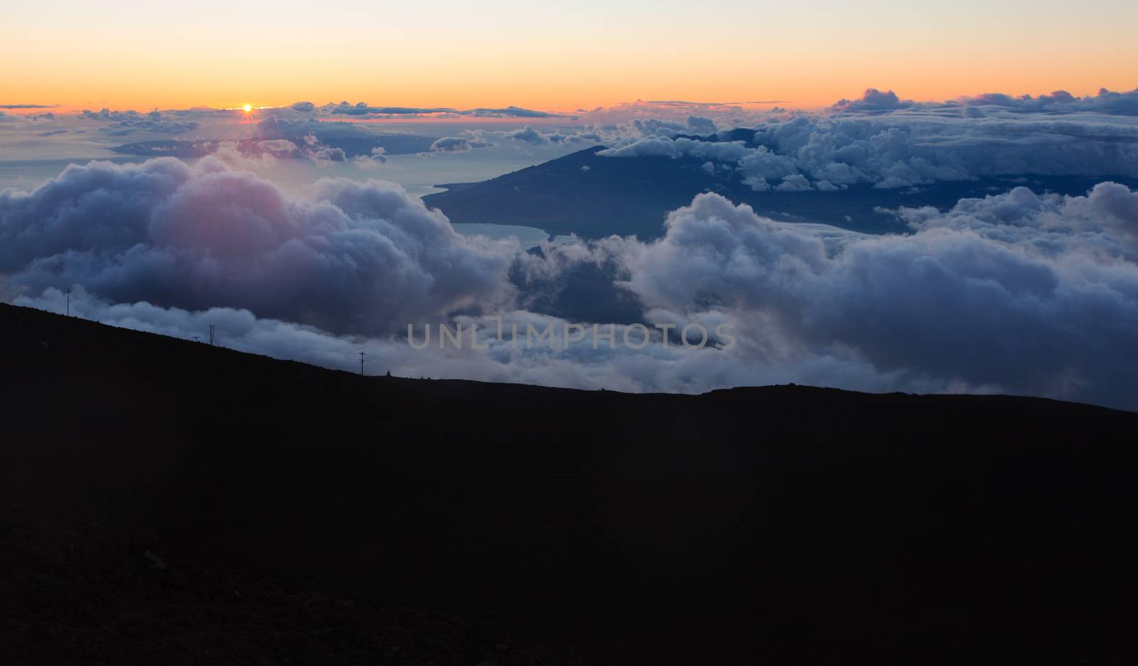 View from above Haleakala mountains in Maui