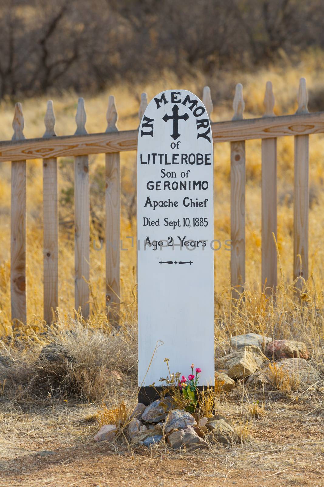 Grave marker for Littlerobe, son of Geronimo in Arizona