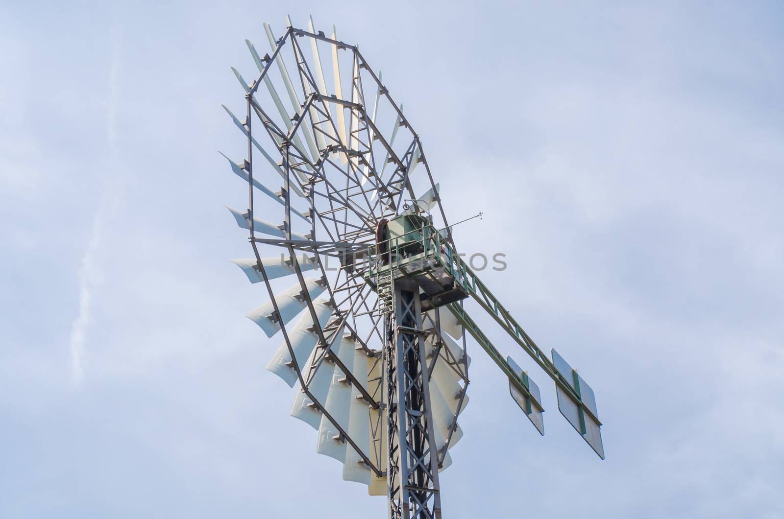 Wind turbine for driving a water pump in the Landscape Park Duisburg Nord