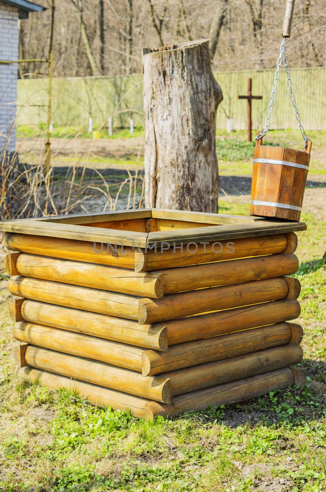 old wooden well water. For your commercial and editorial use. by serhii_lohvyniuk