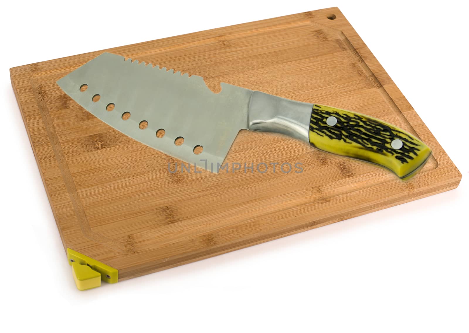 Cutting Board and Kitchen Knife close up. For your commercial and editorial use.