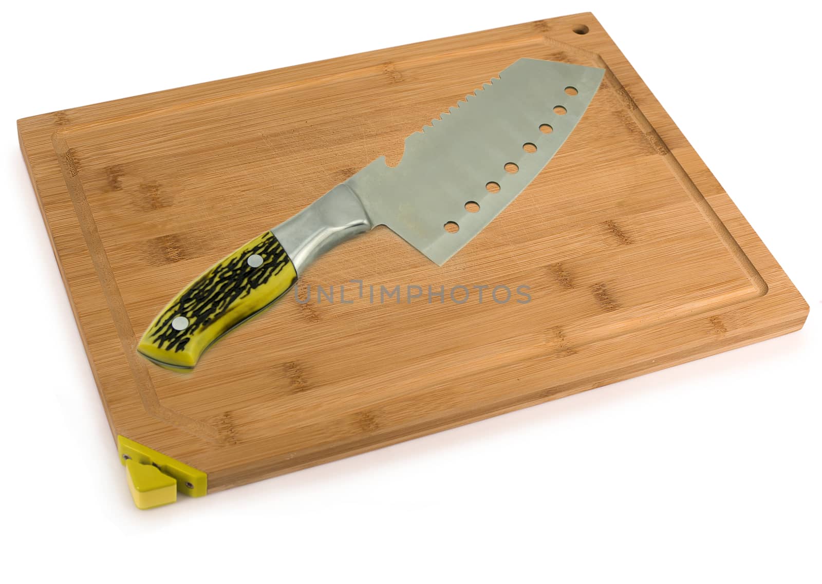 Cutting Board and Kitchen Knife close up. For your commercial and editorial use.